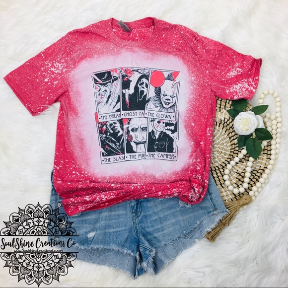 Horror Tarot Cards Bleached Shirt - Picture 2 of 3